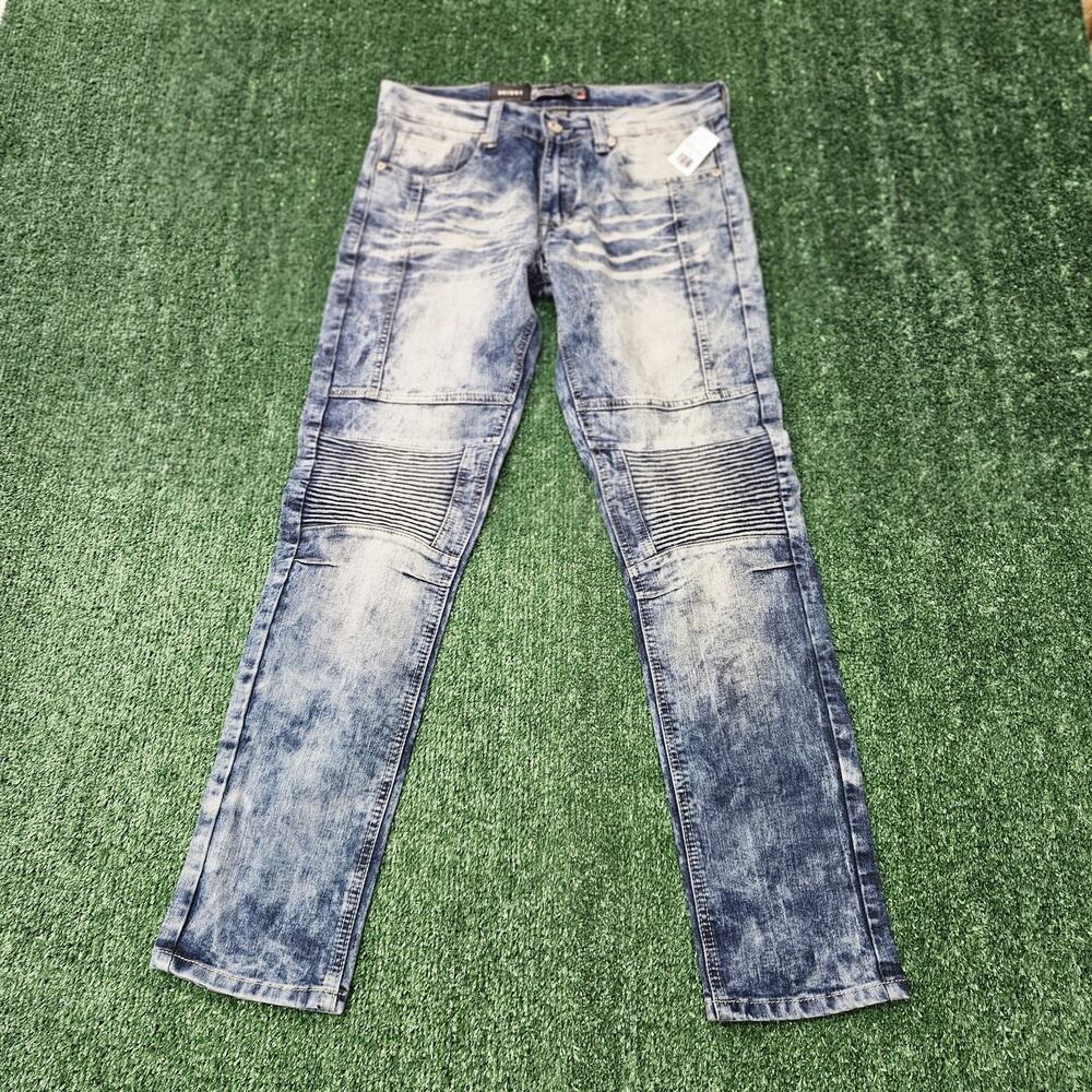 Bleecker And Mercer Premium Slim Fit Jeans Mens Sz 30X32 Acid Wash NWT